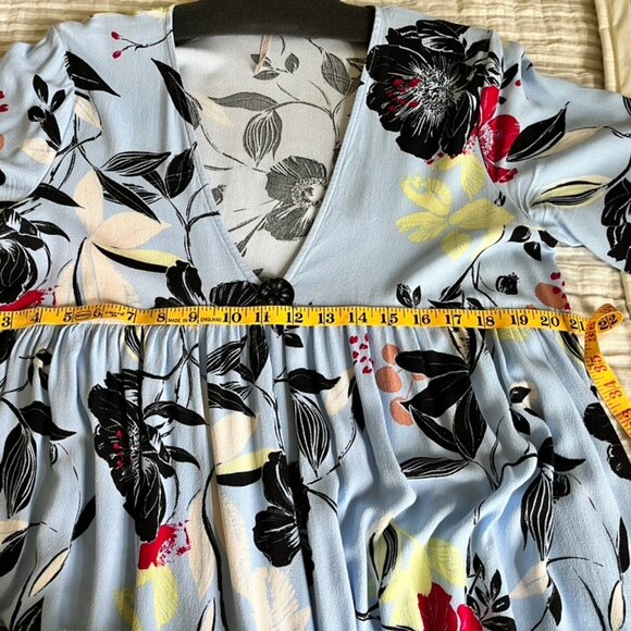 Blue Floral Free People Peasant Top, S/P - Picture 6 of 8